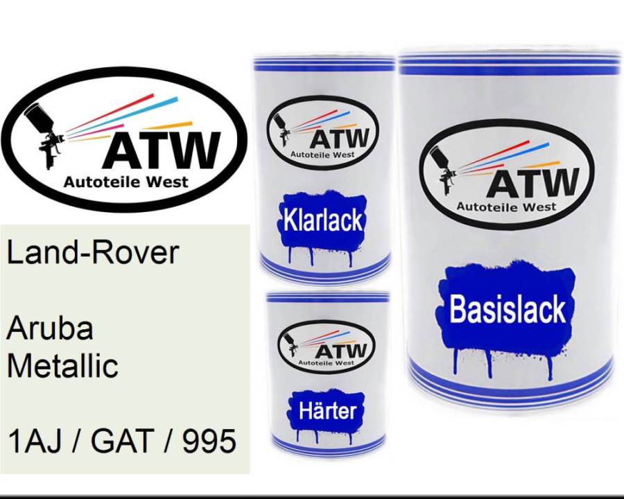 Land-Rover, Aruba Metallic, 1AJ / GAT / 995: 500ml Lackdose + 500ml Klarlack + 250ml Härter - Set, von ATW Autoteile West.